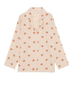 Flannel shirt with teddy bear pattern;