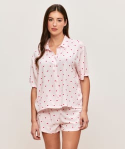 Ensemble de pyjama &agrave; rayures avec coeurs fl&eacute;ch&eacute;s;