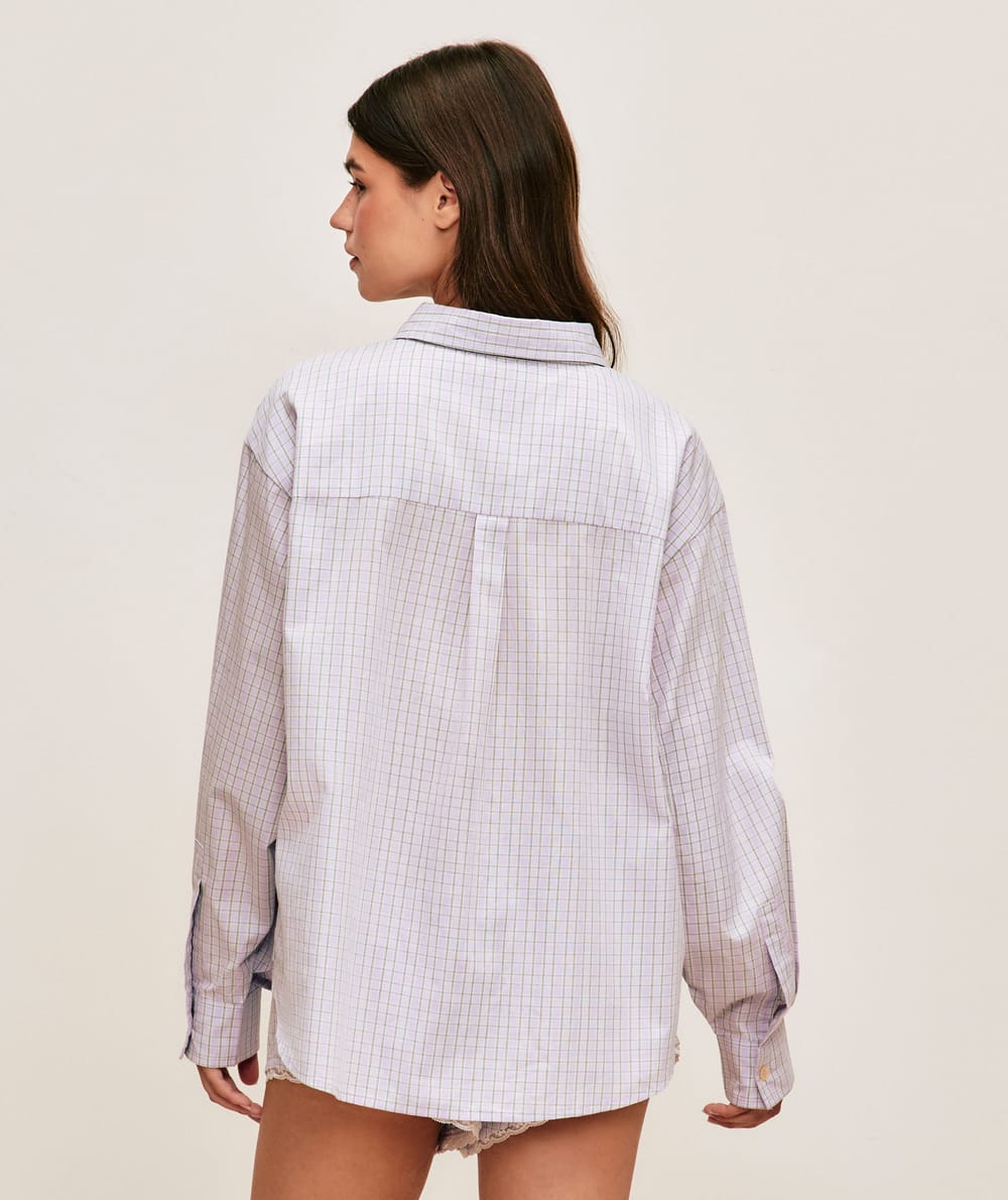 Checked cotton shorts;