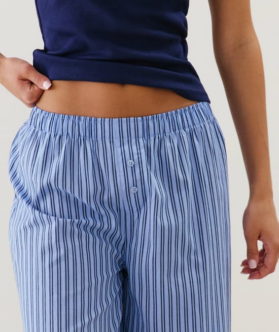 Pantalón a rayas de algodón;