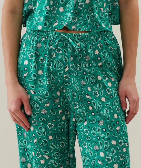 Satin trousers;