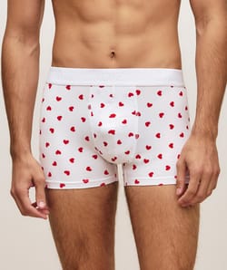 Heart-pattern boxer shorts;