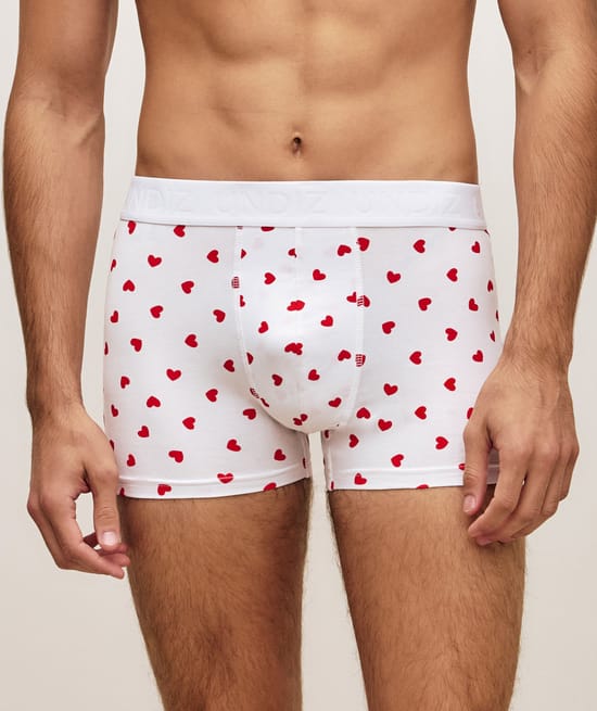 Heart-pattern boxer shorts;
