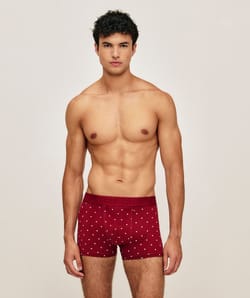 Cotton boxer printed with hearts;