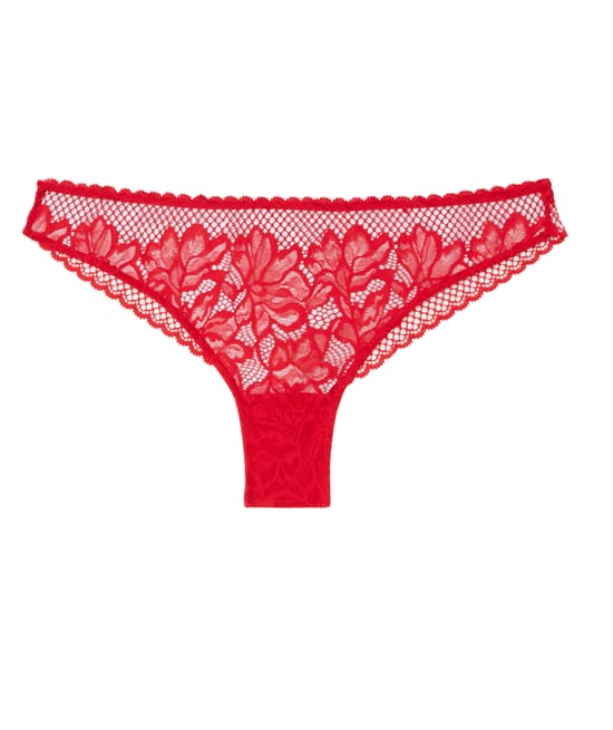 Floral lace tanga briefs;