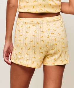 Short en pointelle imprim&eacute; bananes;