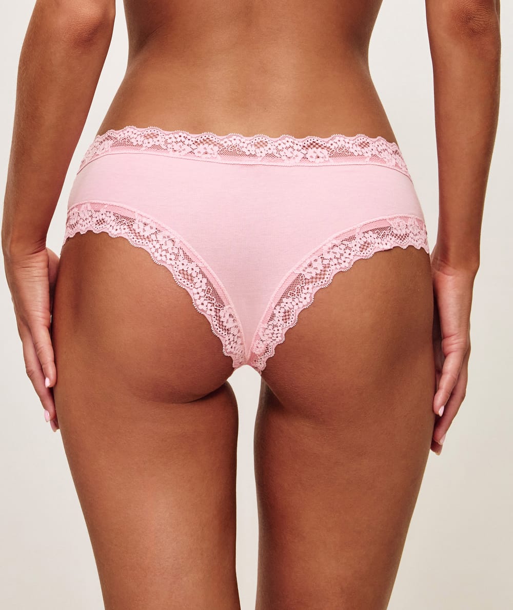 Cotton and lace cheeky knickers;