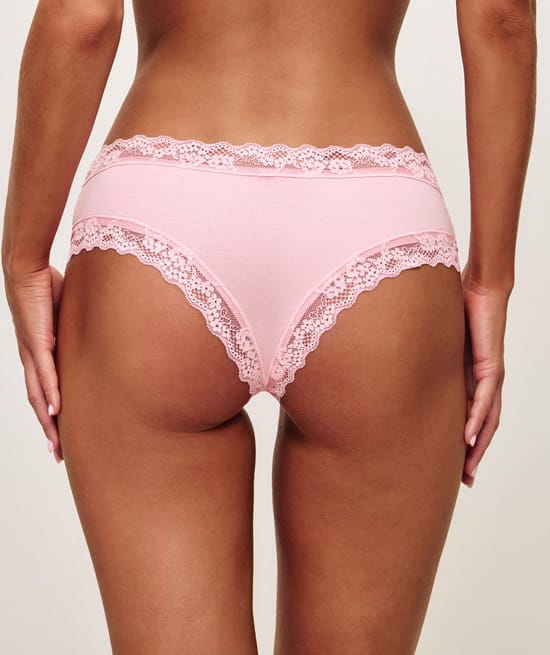 Cotton and lace cheeky knickers;