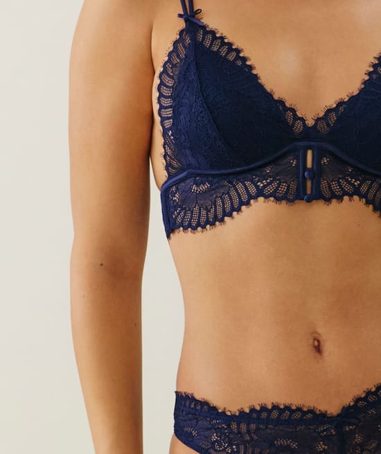 Soutien-gorge triangle push-up en dentelle;