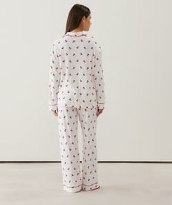 Ribbed jersey shirt with cherry print;