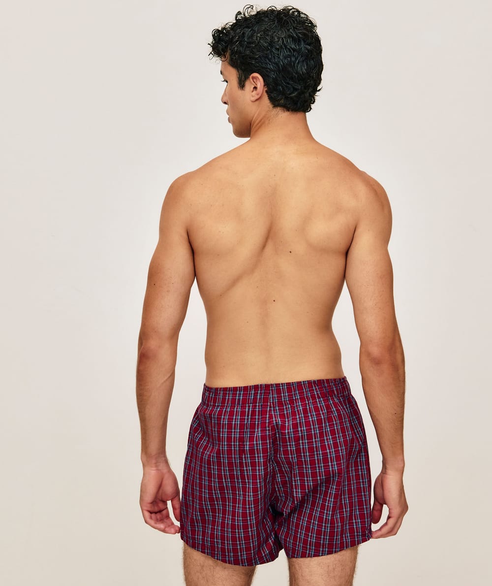 Cotton checked boxers;