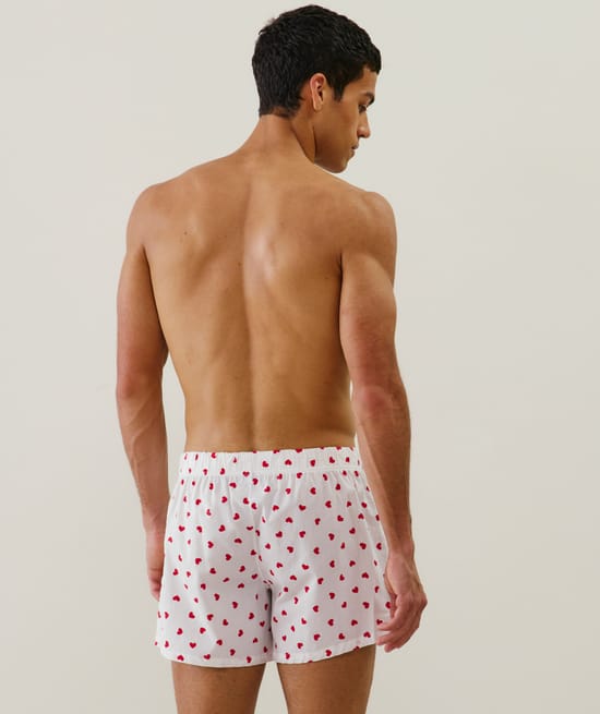 Cotton boxer shorts with pattern;