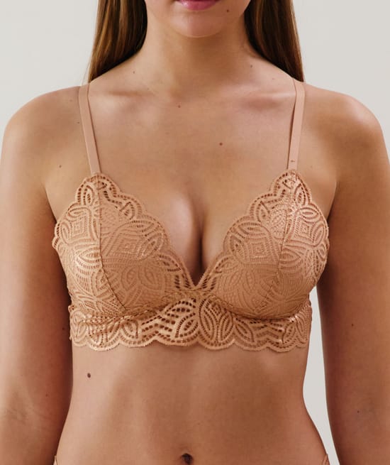 Lace triangle bra;