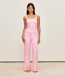 Printed jersey trousers with teddy bears;