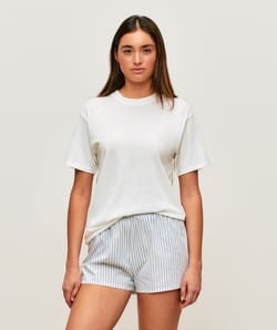 Striped cotton shorts;
