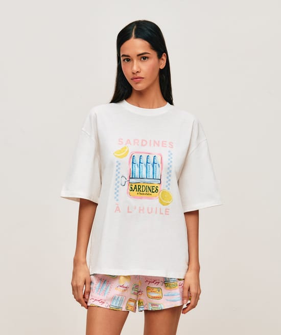T-shirt and shorts set in jersey;