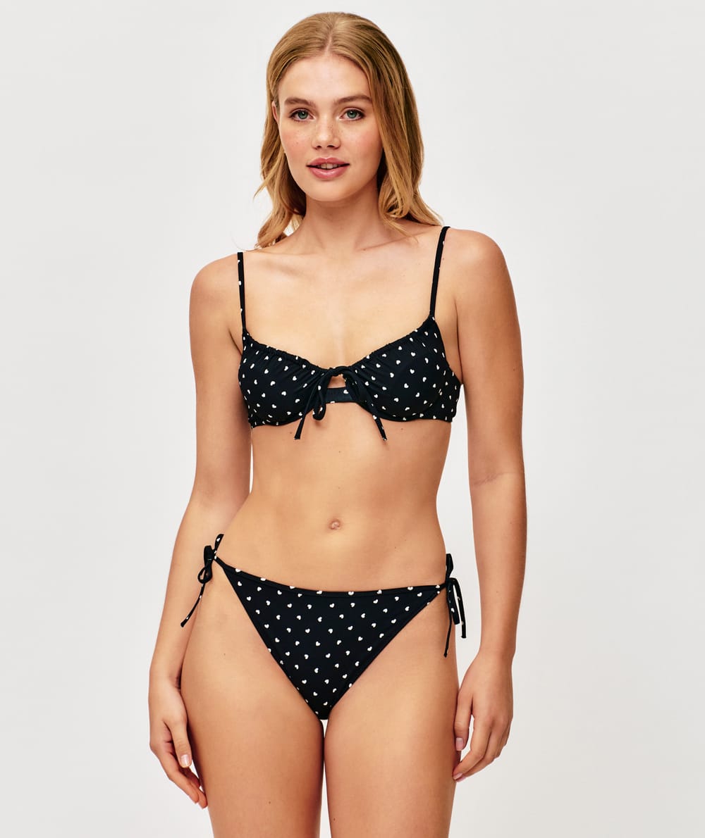 Bikini - Braga de bikini con corazones;