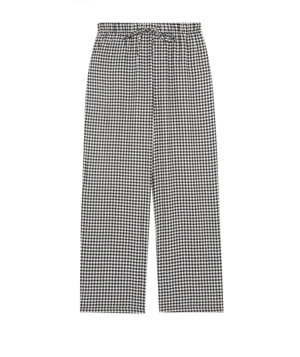 Checked flannel trousers;