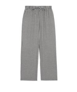 Checked flannel trousers;