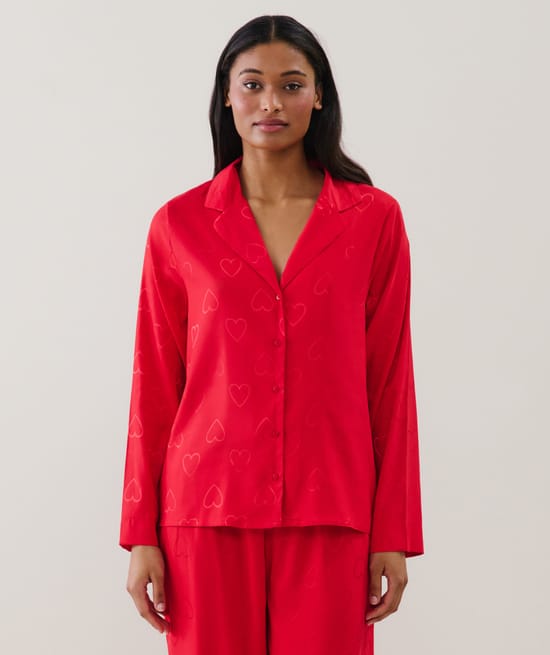 Chemise en satin à motifs;
