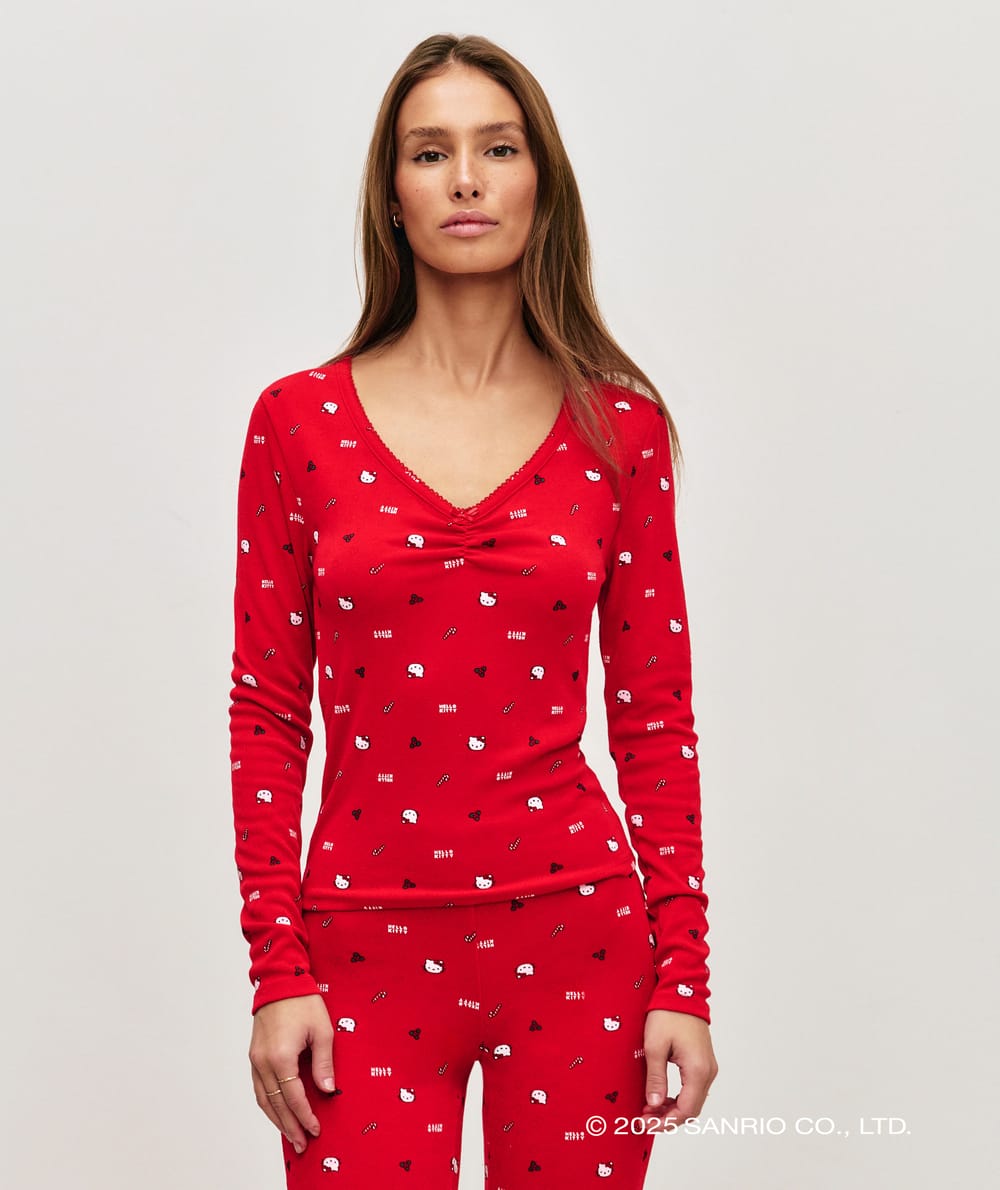 Hello Kitty pointelle T-shirt;