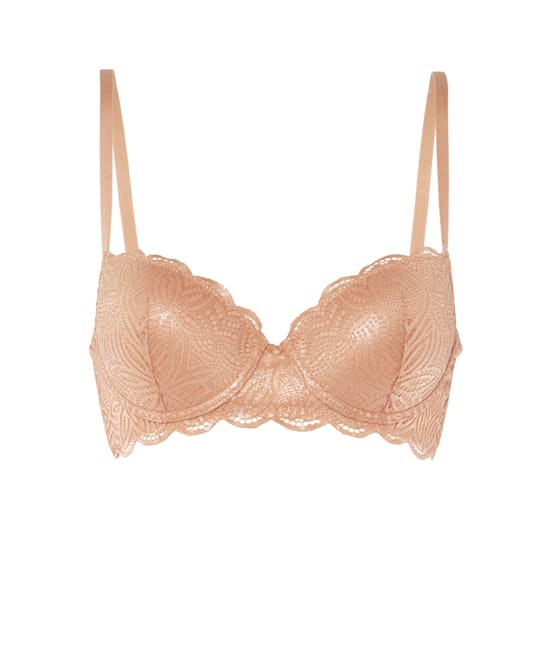 Lace bra with slim cups ;