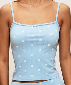 Printed daisy tank top;