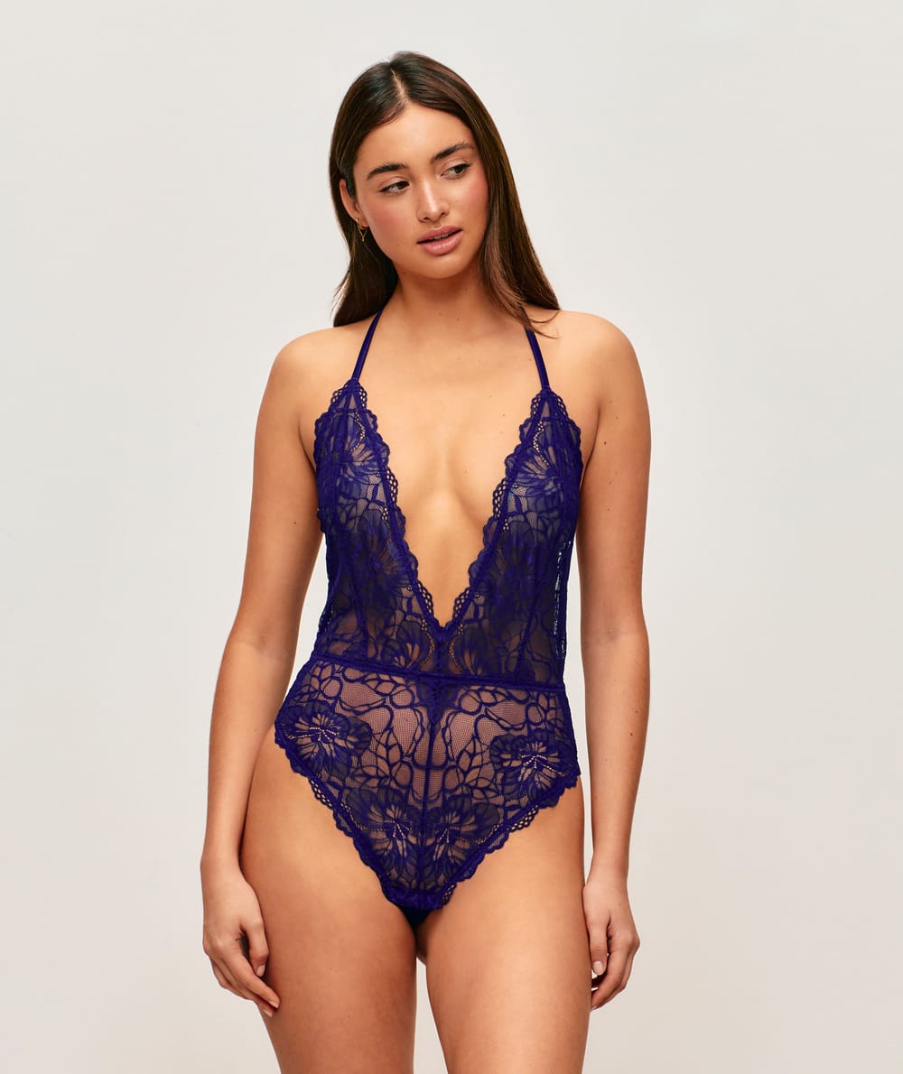 Lace body with jewel detail;