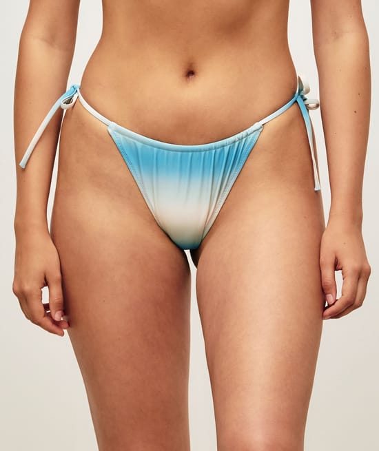 Western landscape printed bikini bottom;