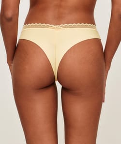 Microfiber and lace thong;