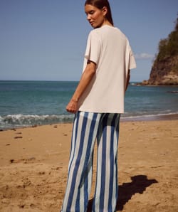 Oversized cotton T-shirt printed and embroidered Malibu Yacht Club;