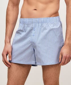 Gestreepte katoenen boxershorts;