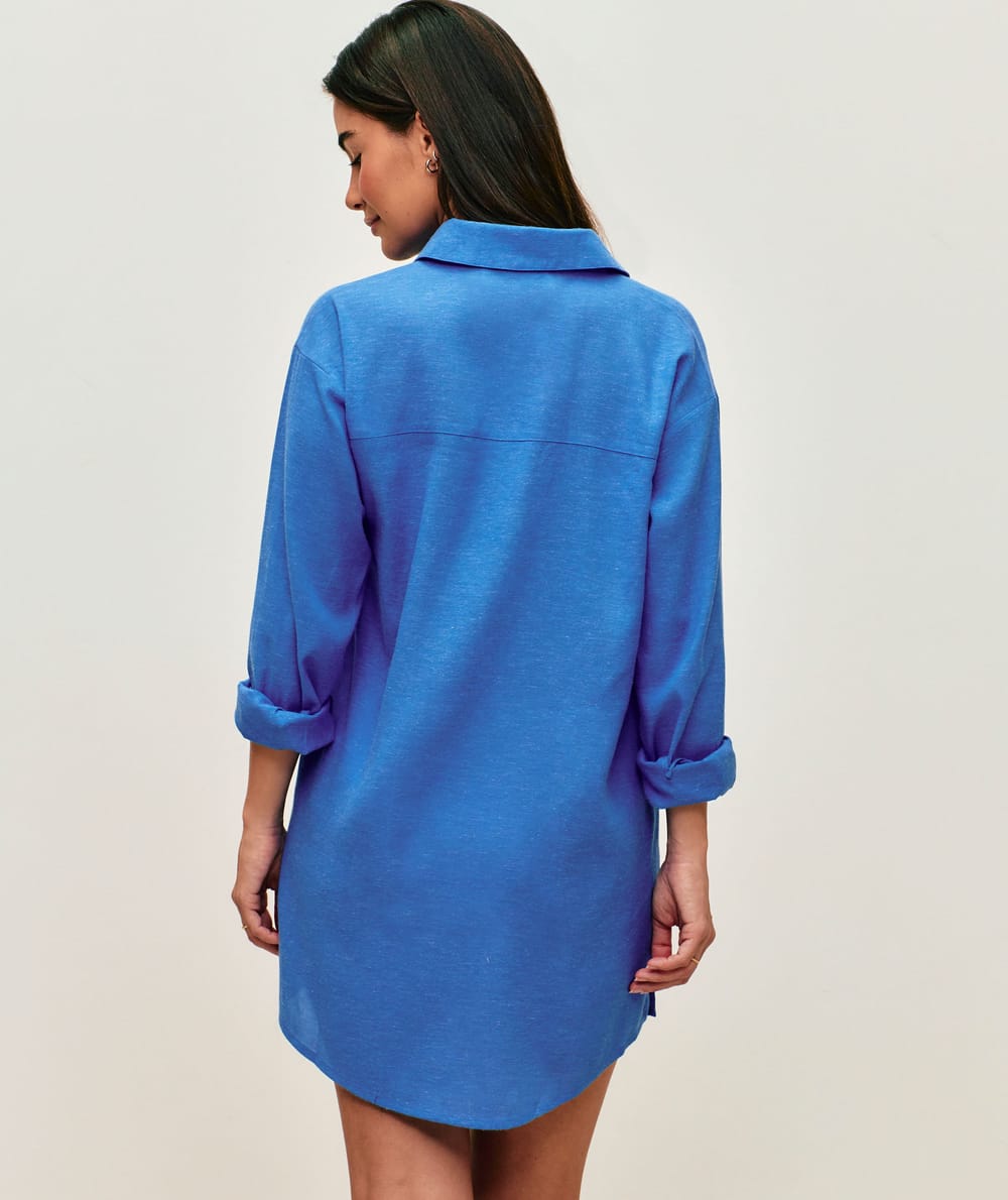 Chemise en lin m&eacute;lang&eacute; manches longues;