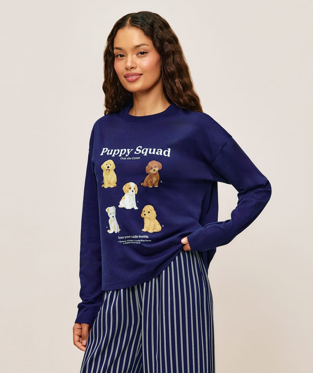 Dog pattern t-shirt and pants set;