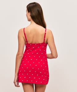 Nuisette en pointelle motifs c&oelig;urs;