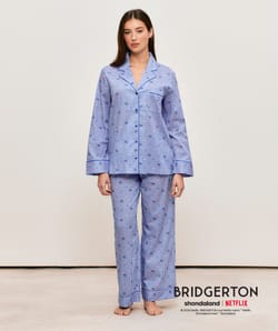 Pantalon en coton vichy avec motifs Bridgerton;