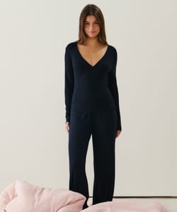 Wrap T-shirt in pointelle;