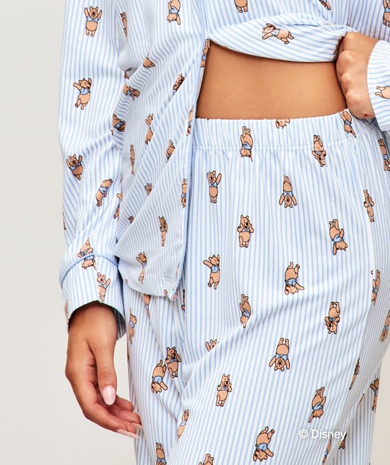 Winnie the Pooh striped jersey pants;