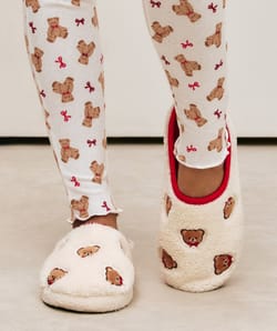 Chaussons en sherpa oursons;