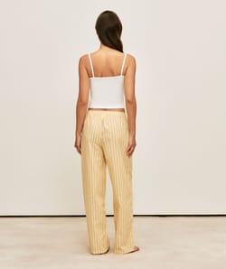 Striped poplin pants;