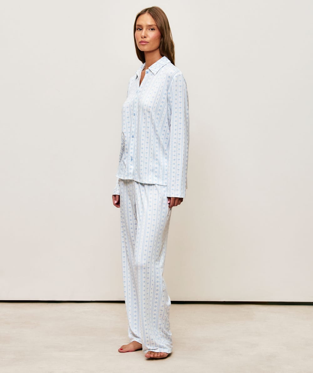 Patterned jersey pyjama set;