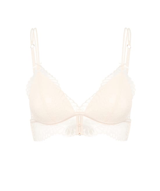Lace triangle push-up bra;