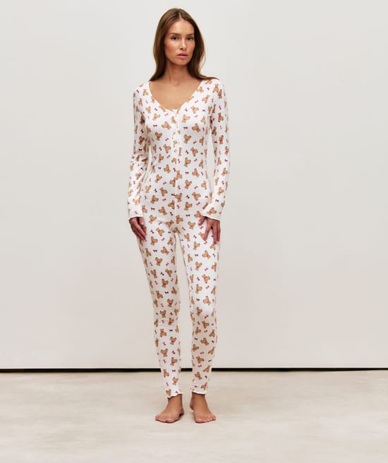 Mono largo de punto con ositos;