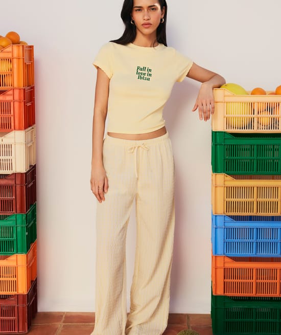 Poplin cotton pants;