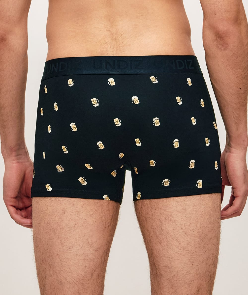 Boxer en coton avec imprim&eacute; bi&egrave;re;