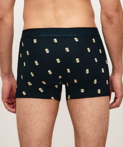 Boxer en coton avec imprim&eacute; bi&egrave;re;