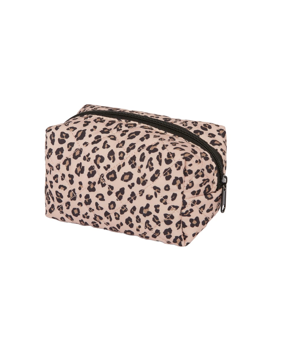 Quilted leopard pouch;