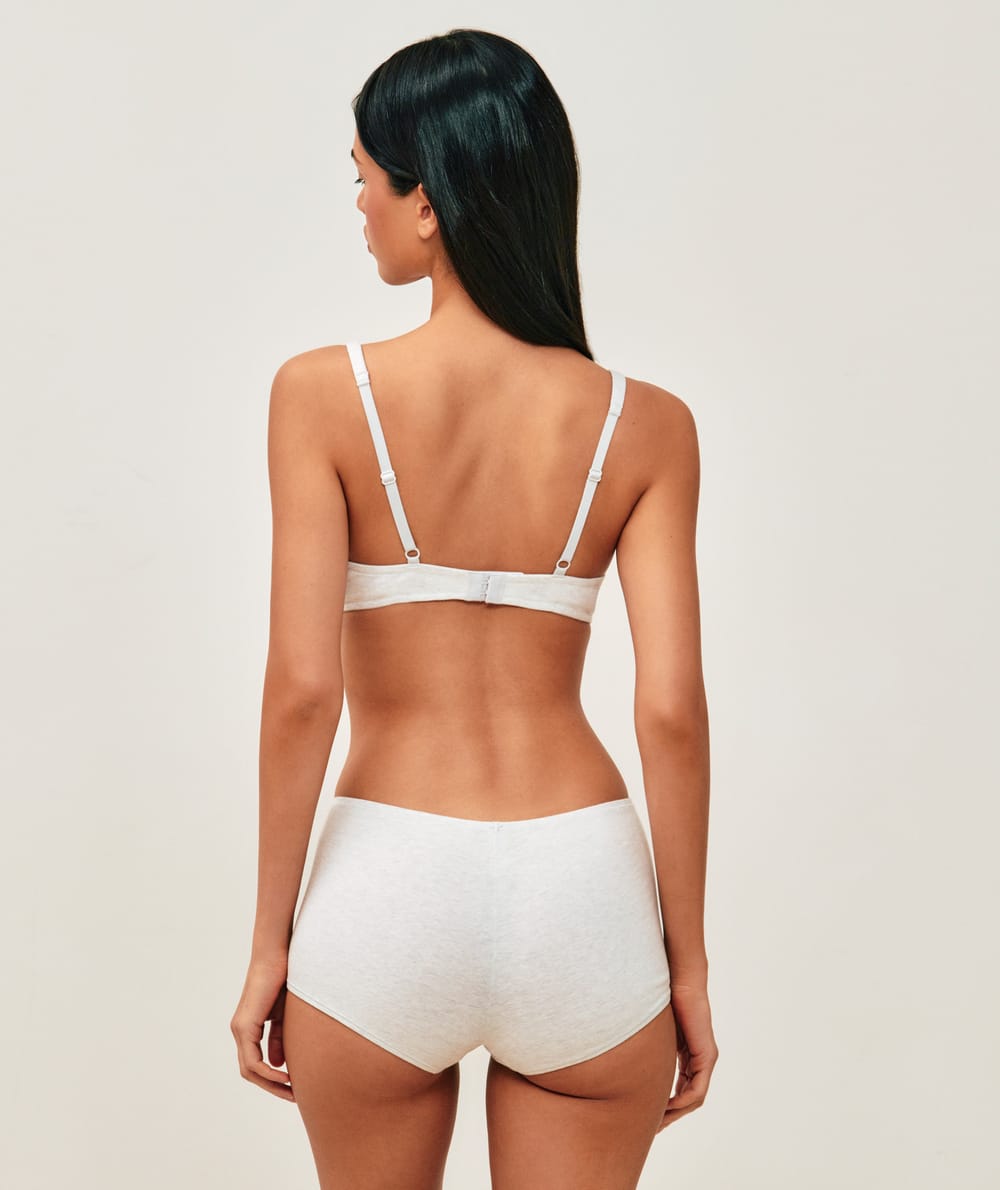 Cotton balconette bra;