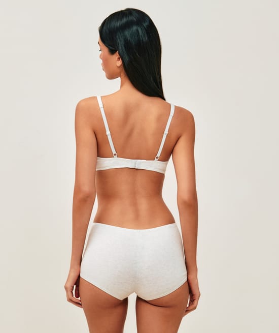 Cotton balconette bra;