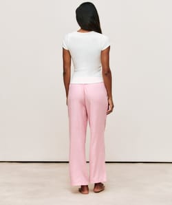 Gingham jersey trousers;